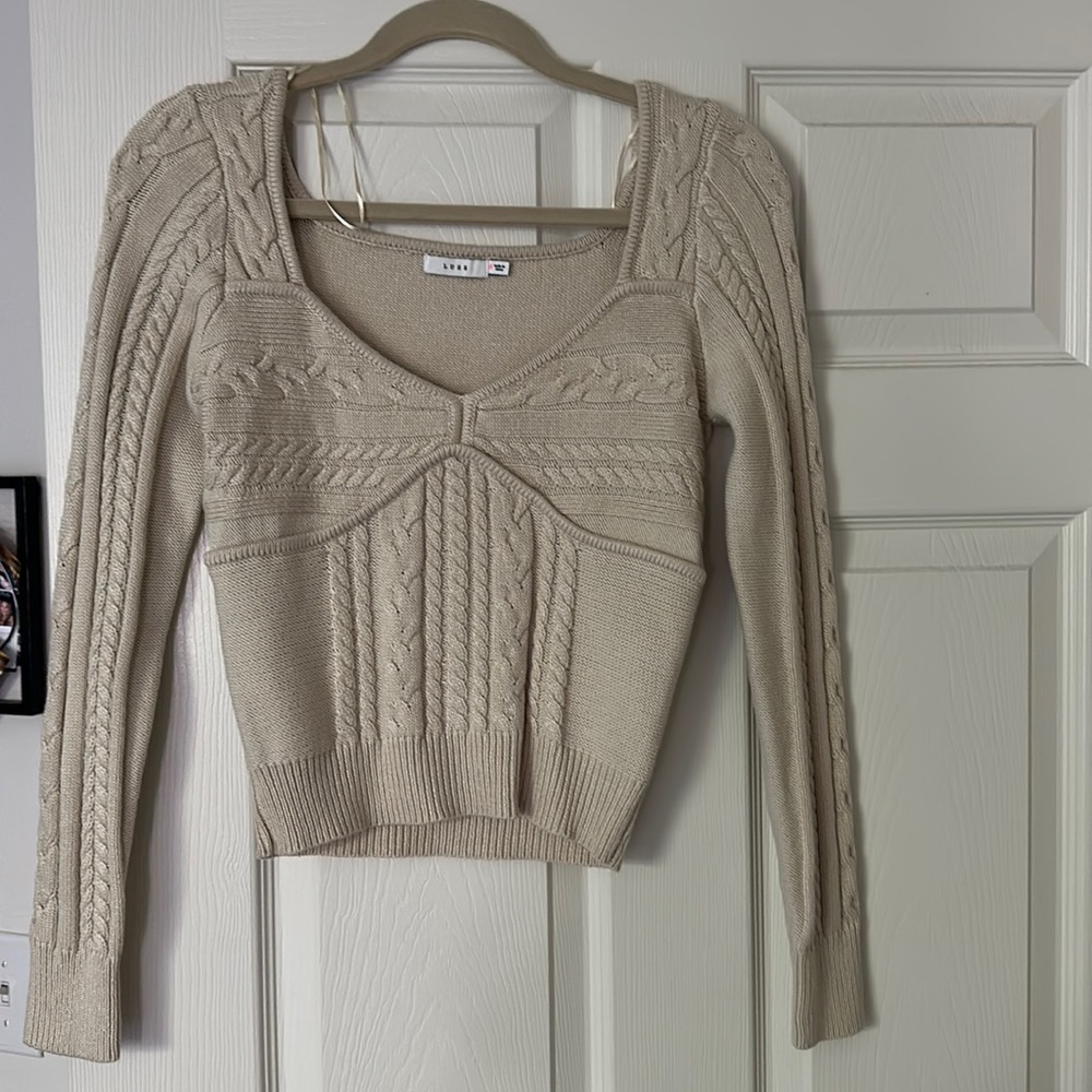 Lush cream color sweater top never been worn